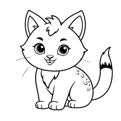 Obraz premium Cute vector illustration Lynx drawing for colouring page