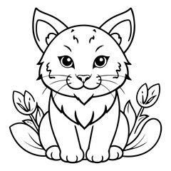 Cute vector illustration Lynx doodle for toddlers worksheet