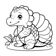 Cute vector illustration Pangolin drawing for toddlers book