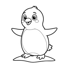 Cute vector illustration Penguin for children colouring activity