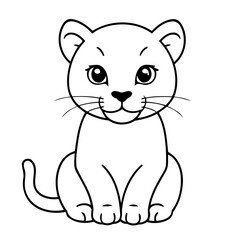 Fototapeta premium Simple vector illustration of Puma for toddlers colouring page