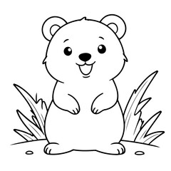 Cute vector illustration Quokka doodle for toddlers worksheet