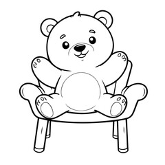 Obraz premium Cute vector illustration Bear drawing colouring activity