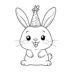 Cute vector illustration bunny doodle for children worksheet