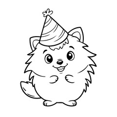 Cute vector illustration hedgehog hand drawn for kids coloring page