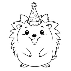 Cute vector illustration hedgehog doodle for toddlers coloring activity