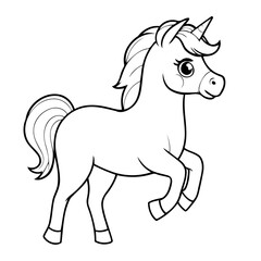 Cute vector illustration Horse for toddlers colouring page