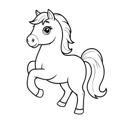 Cute vector illustration Horse for toddlers colouring page
