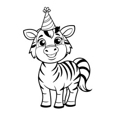 Obraz premium Simple vector illustration of Zebra for toddlers colouring page