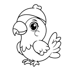 Cute vector illustration parrot doodle for children worksheet