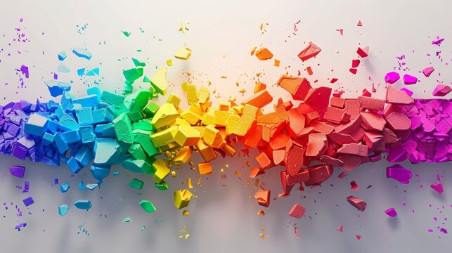 Colorful abstract representation of LGBTQ pride on a cracked surface