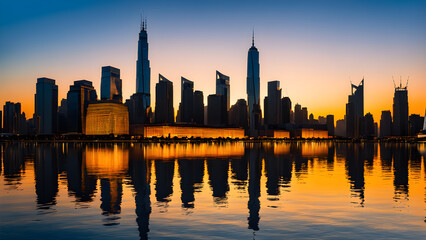 Obraz premium sunset over the city