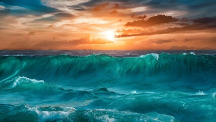 El mar explendido y unas olas en diferentes colores de azul que dejan atónitos a los espectadores por su belleza