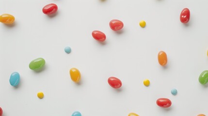White background with jelly beans