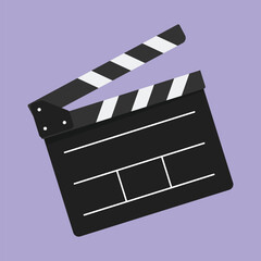 Filmmaker's clapboard vector icon. Hollywood  Film clapperboard illustration. film movie chalk clap board