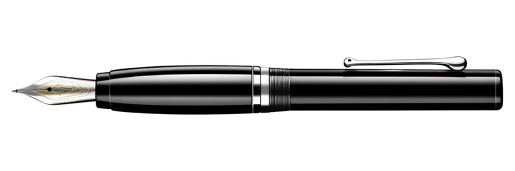PNG  Black fountain pen white background table nib
