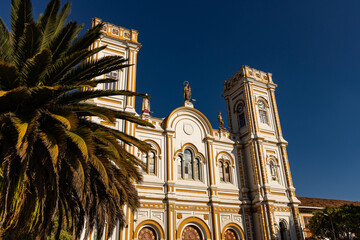 Sogamoso, Boyaca - Colombia. April 10, 2024. Main Cathedral, located in the Plaza of the Villa, in...