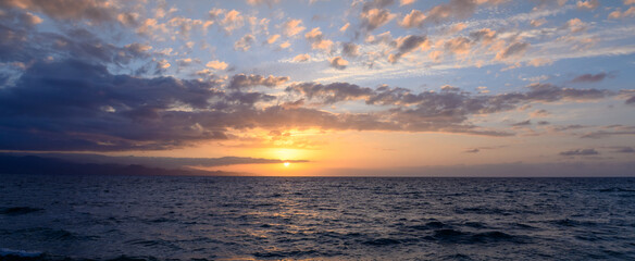 Beautiful sunset over the Mediterranean sea in Cyprus