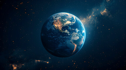 Planet Earth in outer space