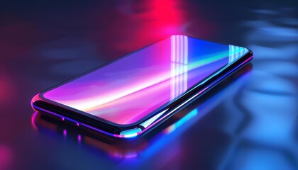 Show Glow HUD icon of smartphone with a very blurry backdrop