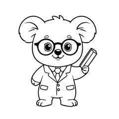 Vector illustration of a cute Koala doodle for kids coloring worksheet