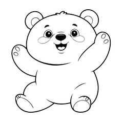 Naklejka premium Cute vector illustration Bear for toddlers colouring page