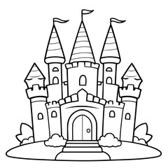 Cute vector illustration Castle hand drawn for toddlers
