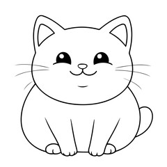 Cute vector illustration Cat colouring page for kids