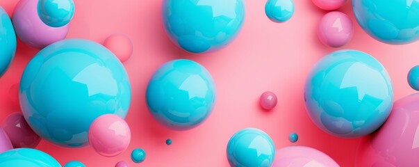 Abstract pink and blue spheres background