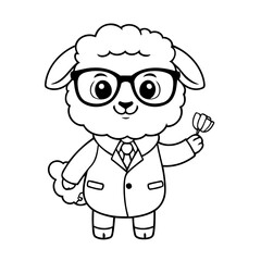 Cute vector illustration Sheep hand drawn for toddlers