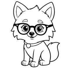 Vector illustration of a cute Wolf doodle for kids coloring worksheet