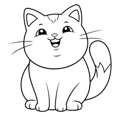 Cute vector illustration Cat drawing for kids page