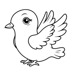 Cute vector illustration Dove drawing for children page