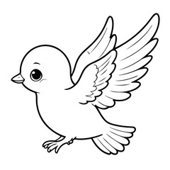 Cute vector illustration Flying doodle colouring activity for kids
