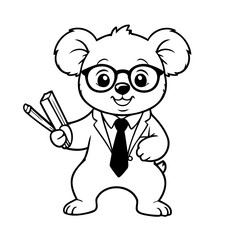 Vector illustration of a cute Koala doodle for toddlers worksheet