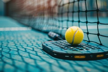 Naklejka premium tennis racket and ball