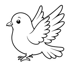 Cute vector illustration Dove drawing colouring activity