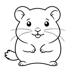 Cute vector illustration Hamster doodle for children worksheet