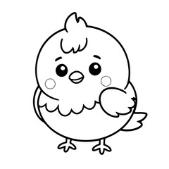 Simple vector illustration of bird hand drawn for toddlers