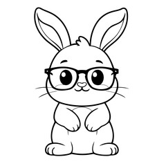 Simple vector illustration of Bunny doodle for toddlers worksheet