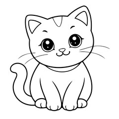 Cute vector illustration Cat doodle for children worksheet