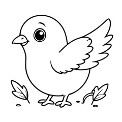 Cute vector illustration Dove for children colouring activity