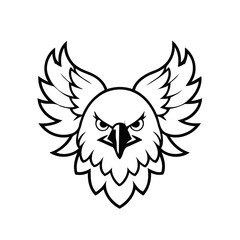 Cute vector illustration Eagle colouring page for kids