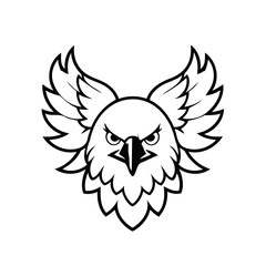 Obraz premium Cute vector illustration Eagle colouring page for kids