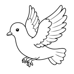 Vector illustration of a cute Flying doodle for toddlers worksheet