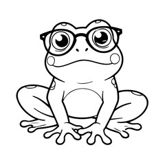 Cute vector illustration Frog doodle for toddlers worksheet