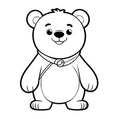 Cute vector illustration Bear hand drawn for kids coloring page