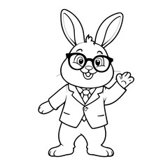 Simple vector illustration of Bunny drawing for children page
