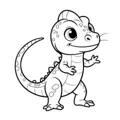 Simple vector illustration of Lizard hand drawn for kids page