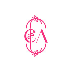 C A CA Beauty vector initial logo, handwriting logo of initial signature, wedding, fashion, jewelry, boutique, floral and botanical with creative template